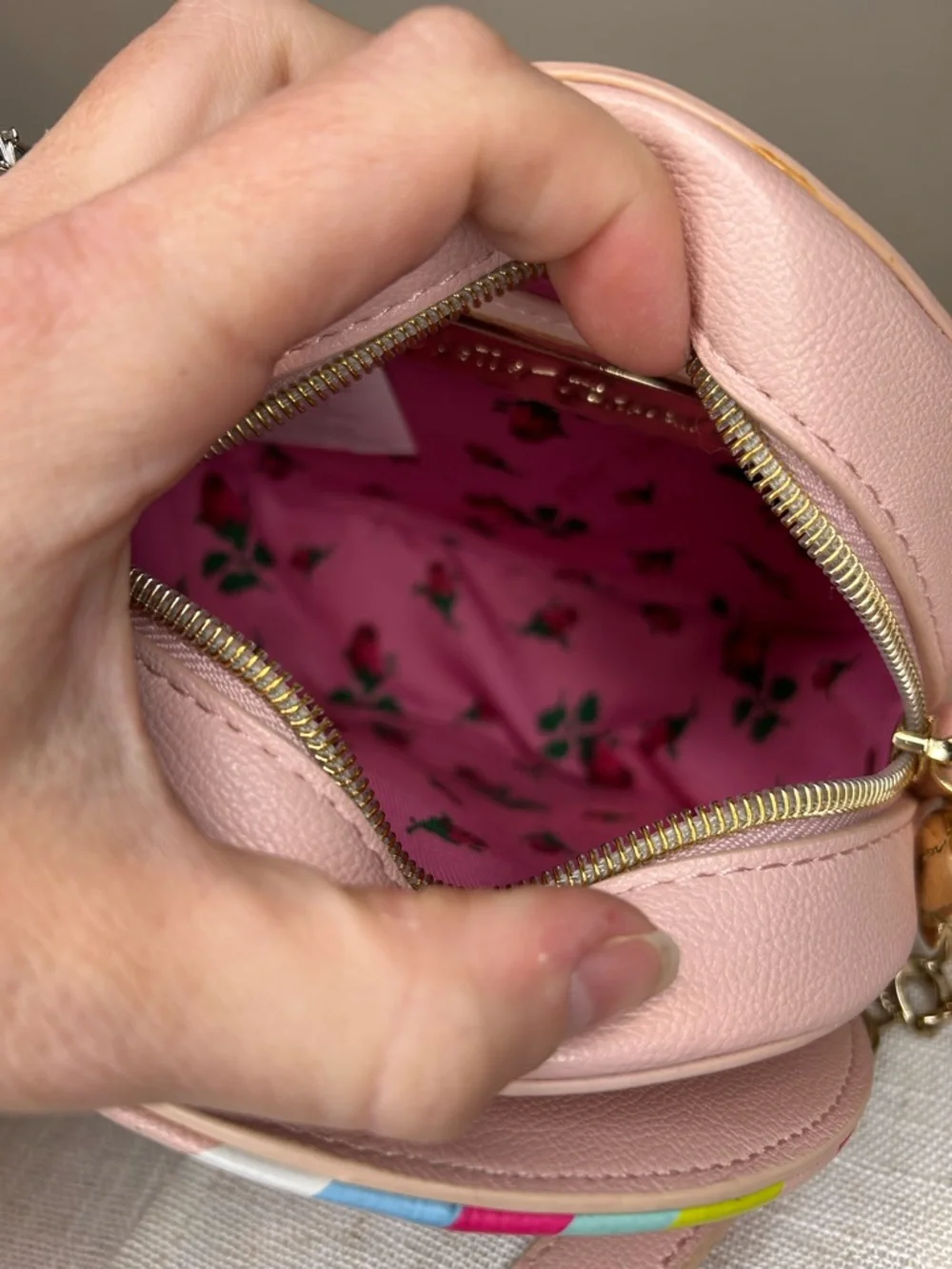 Betsey Johnson Candy Swirl Round Crossbody Bag in Pink & Multi-Color - Picture 8 of 11